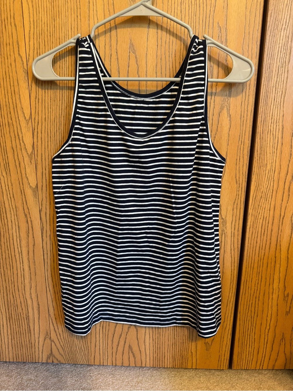 Cupshe Black and White Striped Scoop Neck Tank